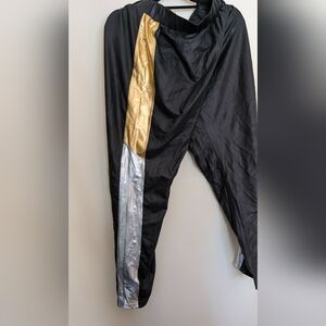 Black Leggings With Gold And Silver Stripes